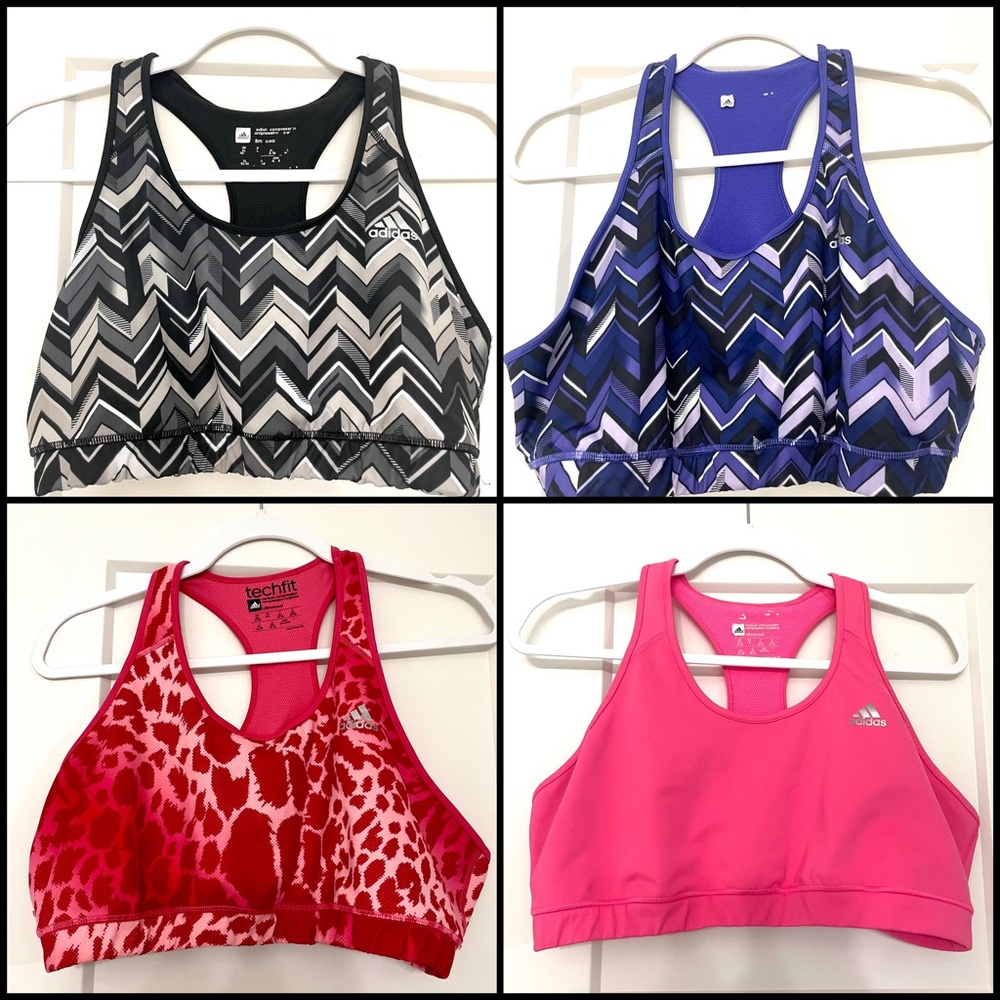 Bundle of 4 Adidas sports bras 2XL techfit climacool